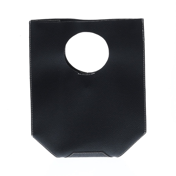 Minimal Vegan Leather Round Handle Purse Satchel Bag - Picture 2 of 2